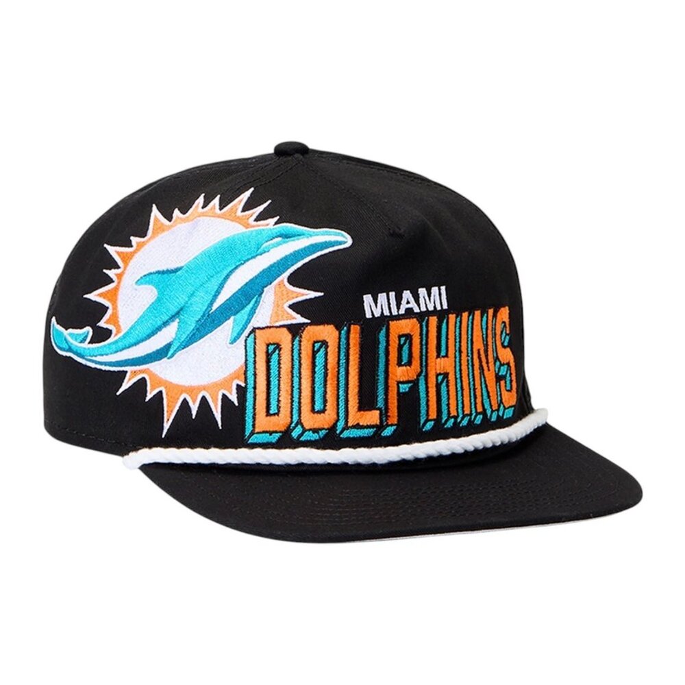 New Era Miami Dolphins The Golfer Snapback Hat Cap Adjustable Black - OSFM